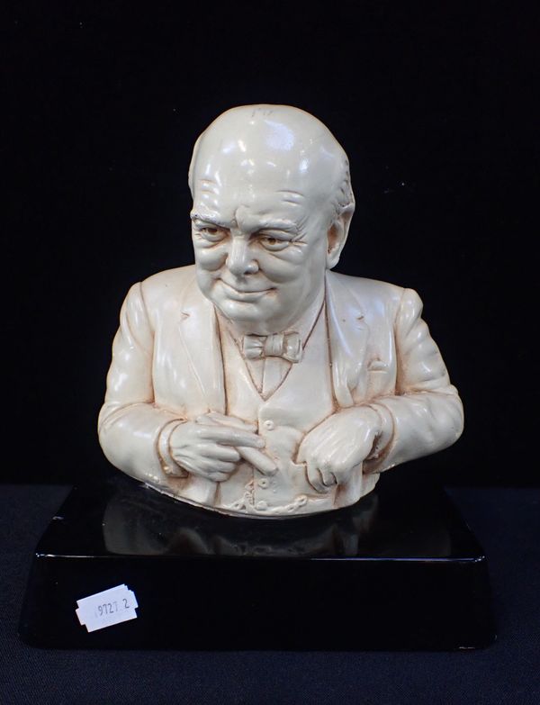 AFTER JON DOUGLAS; BUST OF WINSTON CHURCHILL