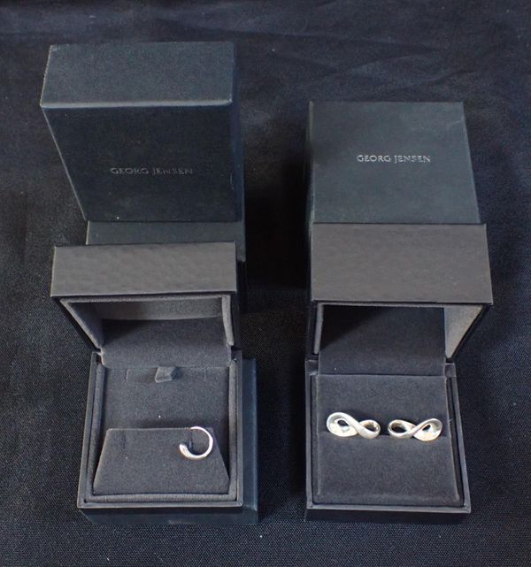 GEORG JENSEN: A PAIR OF SILVER CUFFLINKS