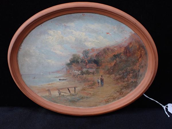 A WATCOMBE POTTERY, TORQUAY PAINTED PLAQUE