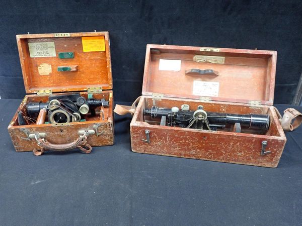 TWO VINTAGE SURVEYORS LEVELS