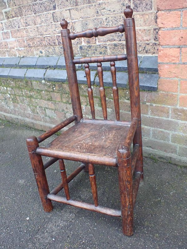 AN 18th CENTURY ASH TURNED CHAIR