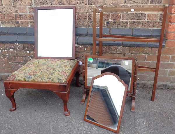 A MAHOGANY FRAMED DRESSING MIRROR