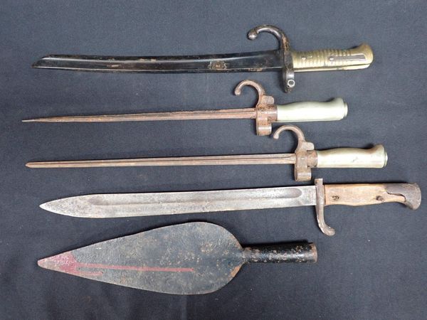 A FRENCH BAYONET, SHORTENED