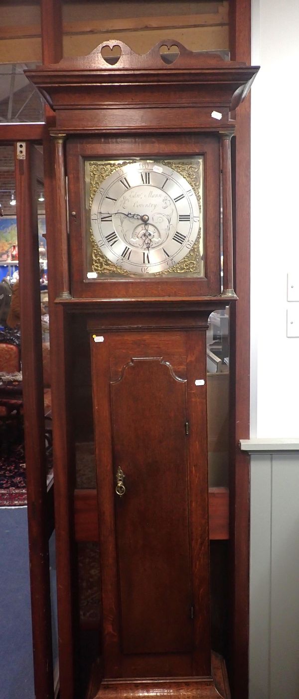 A GEORGE III  THIRTY-HOUR OAK LONGCASE CLOCK