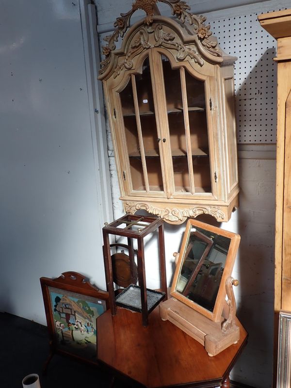 A DUTCH STYLE GLAZED WALL CABINET