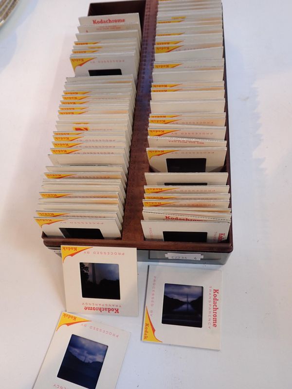 A BOX OF VINTAGE KODACHROME TRANSPARENCIES