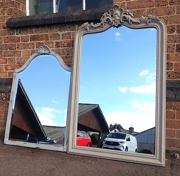 TWO FRENCH STYLE OVERMANTEL MIRRORS