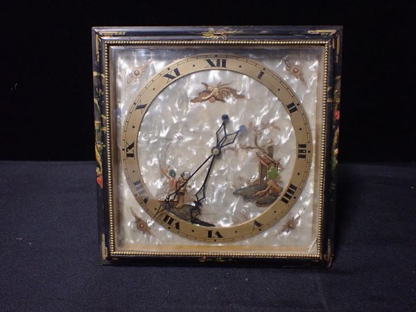 A 1930s CHINOISERIE EASEL CLOCK