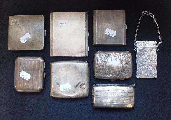 A COLLECTION OF SILVER CIGARETTE CASES