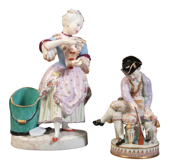 TWO MEISSEN PORCELAIN FIGURES