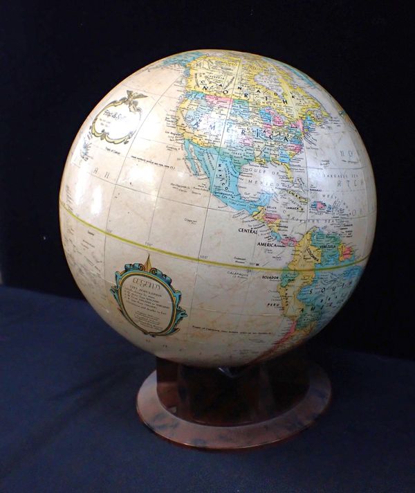 A 12 inch TERRESTRIAL GLOBE BY REPLOGLE