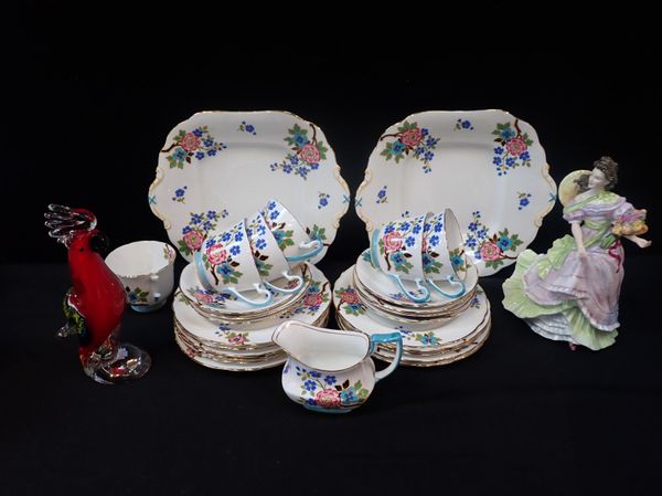 AN AYNSLEY PART TEA SERVICE