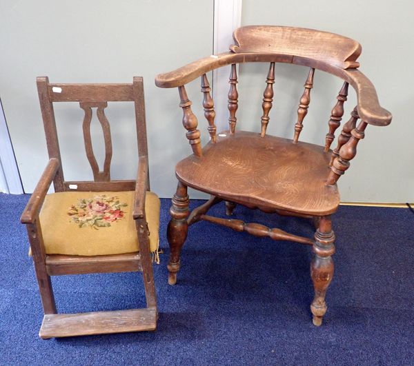 A 19th CENTURY SMOKER'S BOW CHAIR