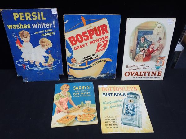 A COLLECTION OF ADVERTISING PLACARDS AND SHOP SIGNS