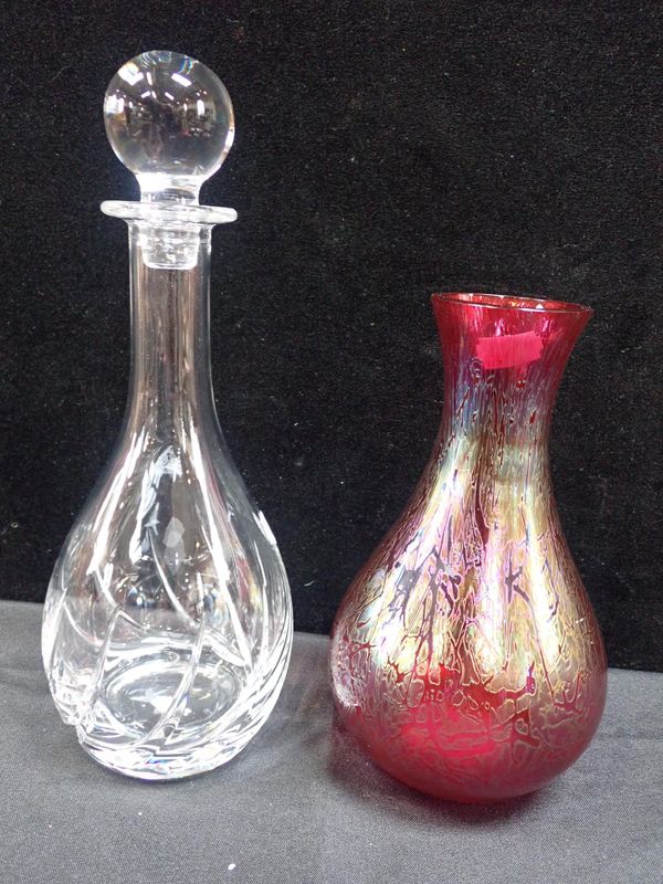 A ROYAL BRIERLEY ART GLASS VASE