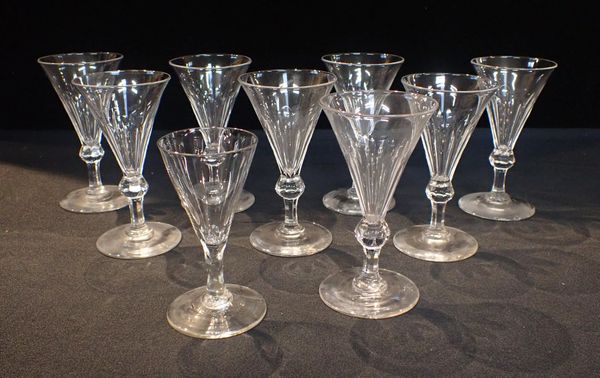 A SET OF 19th CENTURY TRUMPET SHAPE GLASSES