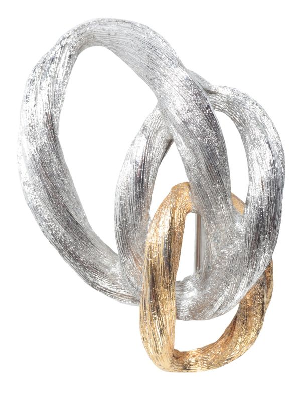 CHRISTIAN DIOR: A TWO-TONE COSTUME BROOCH