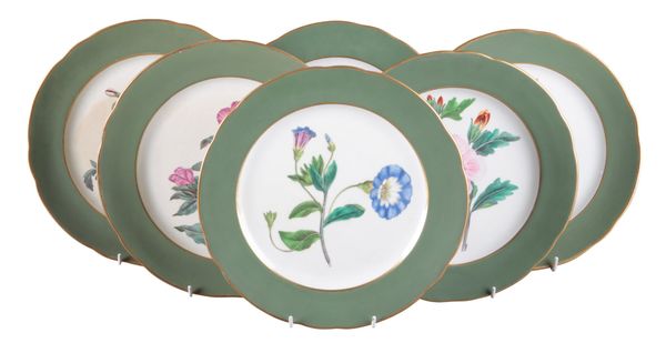 A DAVENPORT PORCELAIN BOTANICAL PART DINNER SERVICE