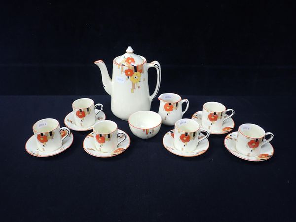 AN ART DECO HOMELEIGH WARE 'MAYFAIR'  COFFEE SET