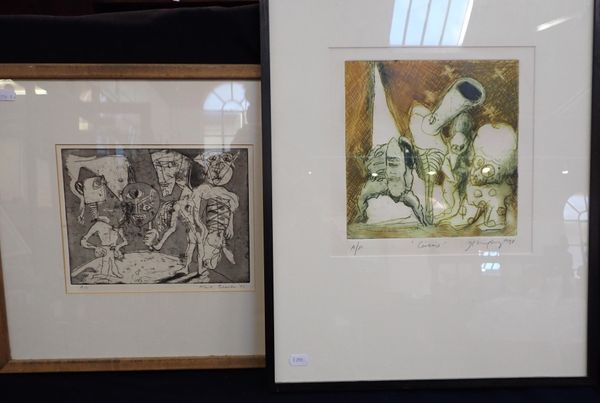 J. LANGLEY: 'CIRCUS', ETCHING