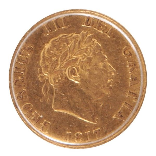 AN 1817 GEORGE III GOLD HALF-SOVEREIGN