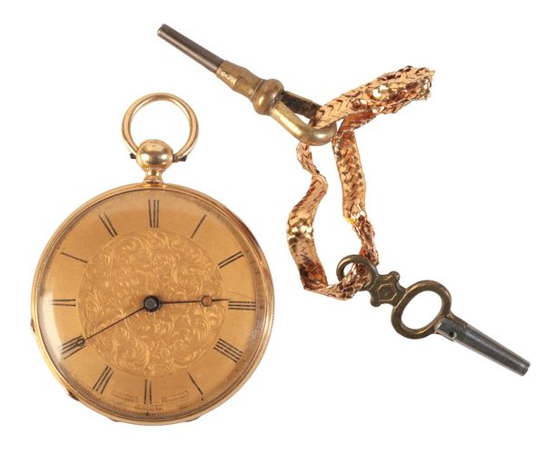 A LADY'S 18K GOLD POCKET WATCH