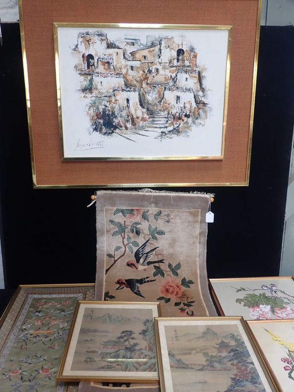 A CHINESE EMBROIDERED SILK PANEL