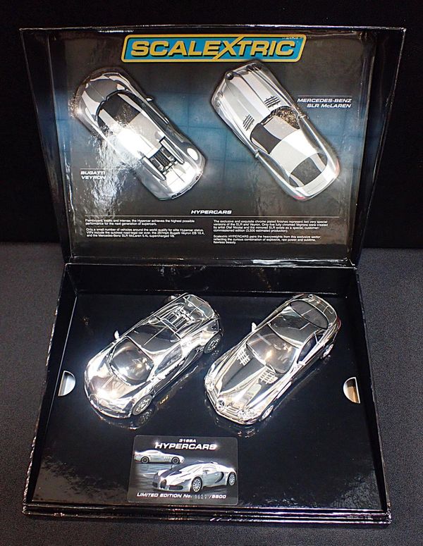 SCALEXTRIC 'HYPERCARS' FULLY CHROMED TWIN SET