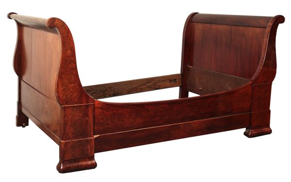 WINSTON CHURCHILL INTEREST: A FRENCH FLAME MAHOGANY SLEIGH BED