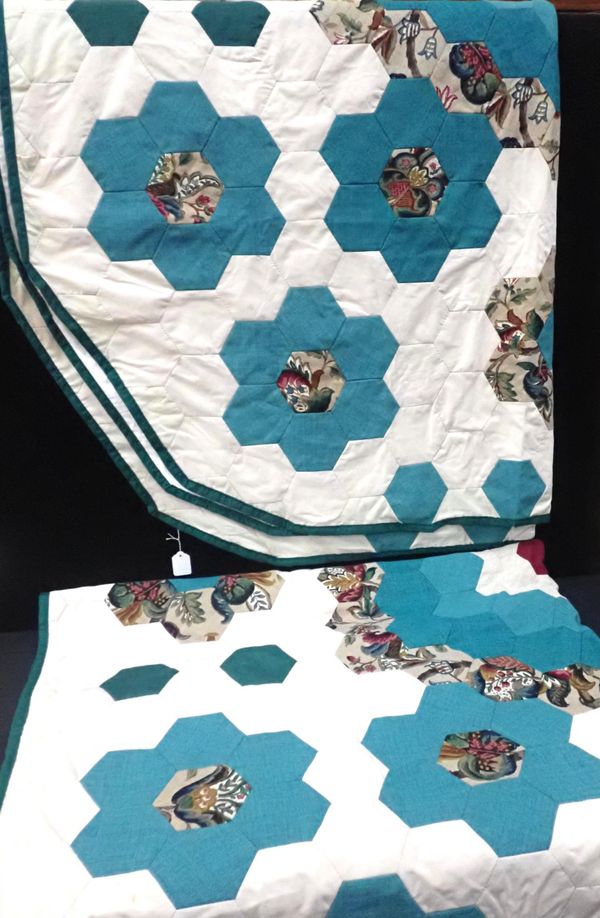 TWO MODERN PATCHWORK QUILTS