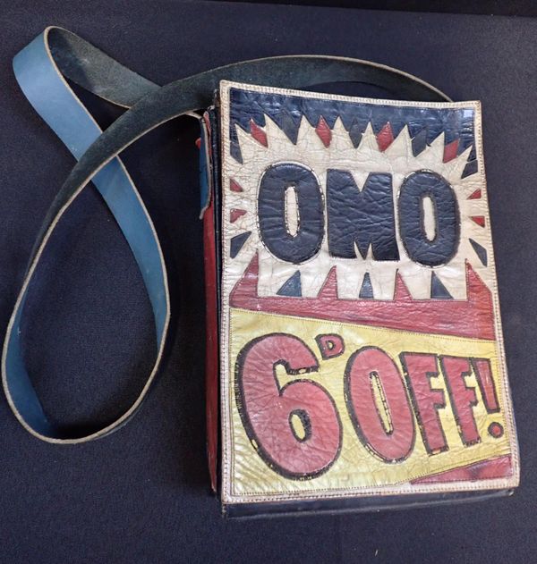 NIGEL LOFTHOUSE: AN 'OMO' APPLIQUE LEATHER MESSENGER BAG