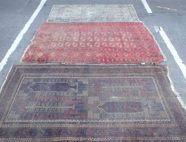 THREE OLD RUGS; ONE KESHAN, PERSIAN GARDEN DESIGN