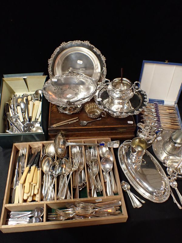 A QUANTITY OF SILVER-PLATED WARE