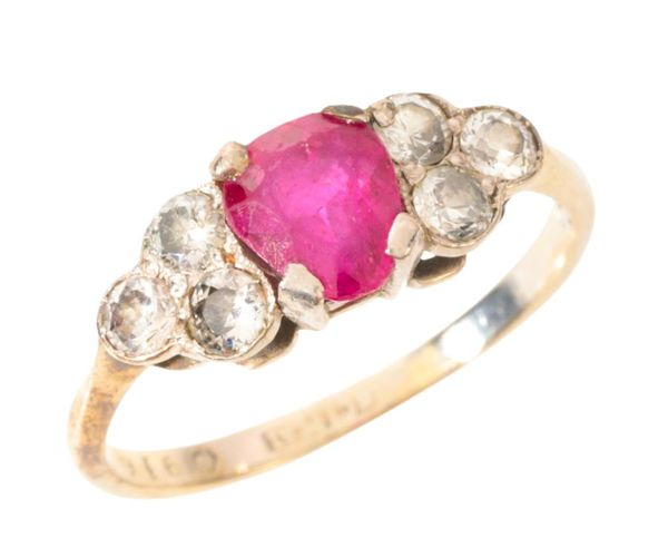 A RUBY AND DIAMOND RING