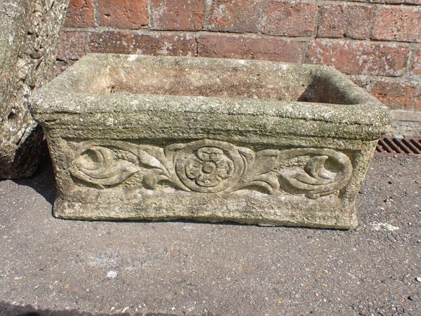 A PAIR OF RECTANGULAR PLANTERS