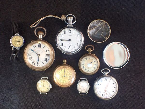 A 'SUPERIOR RAILWAY TIMEKEEPER' PLATED POCKET WATCH