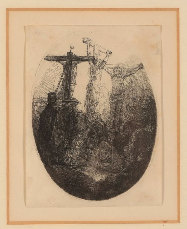 AFTER REMBRANDT VAN RIJN (1606-1669) 'Christ crucified between Two Thieves: Oval Plate'