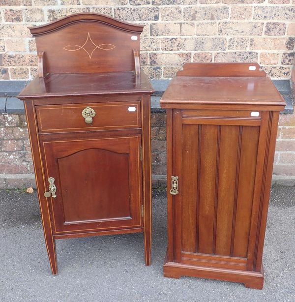 TWO EDWARDIAN BEDSIDE CABINETS