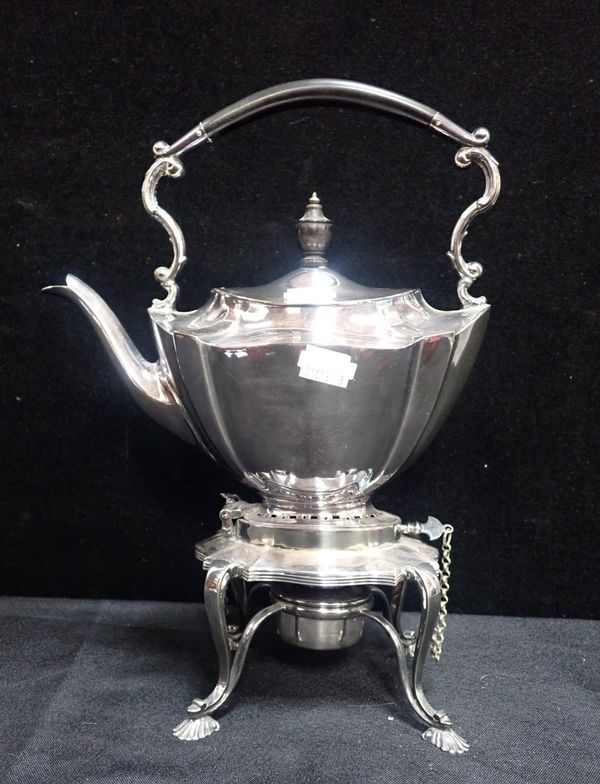 SILVER PLATED KETTLE ON STAND