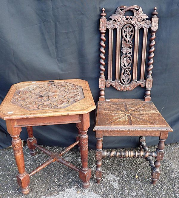 A VICTORIAN CAROLEAN REVIVAL CHAIR