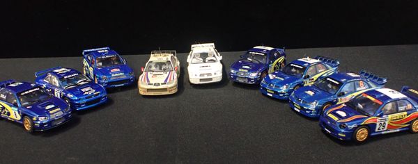 NINE UNBOXED SCALEXTRIC 'SUBARU IMPREZA' CARS