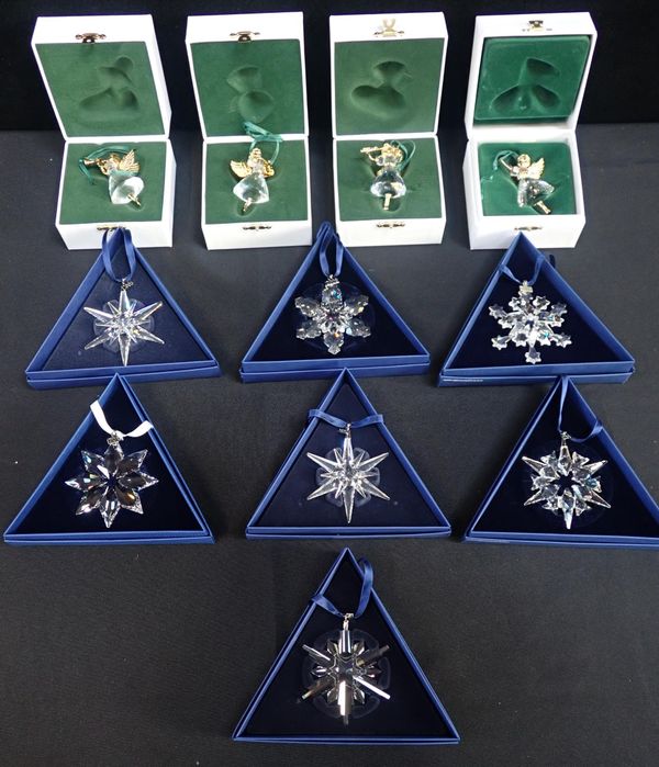 A COLLECTION OF SWAROVSKI CHRISTMAS ORNAMENTS