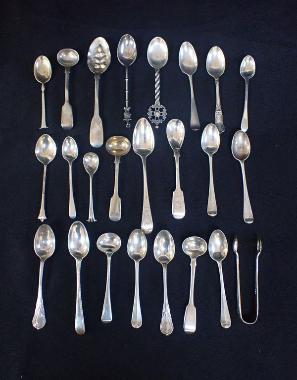 A QUANTITY OF SILVER SPOONS