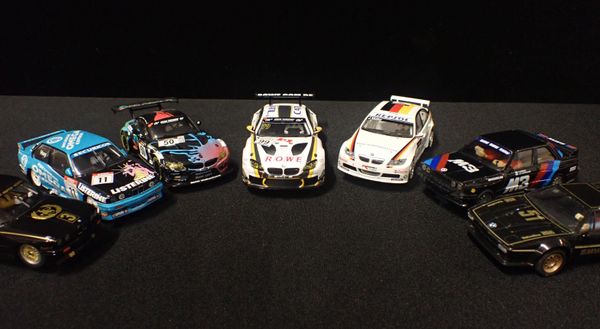 SEVEN UNBOXED SCALEXTRIC 'BMW' CARS