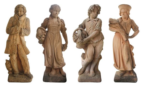 FOUR GARDEN STATUES REPRESENTING THE SEASONS