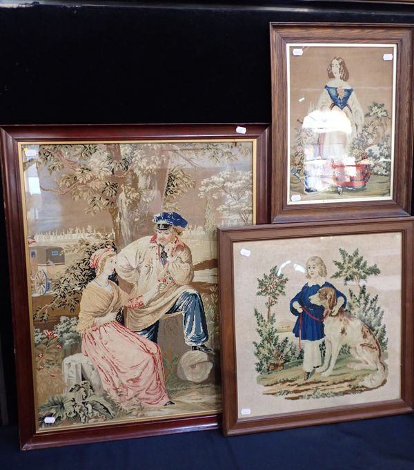 THREE BERLIN WOOL WORK PICTURES