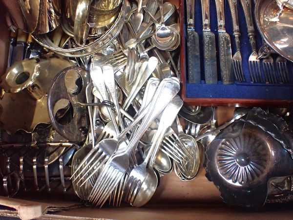 A QUANTITY OF SILVER-PLATED WARE