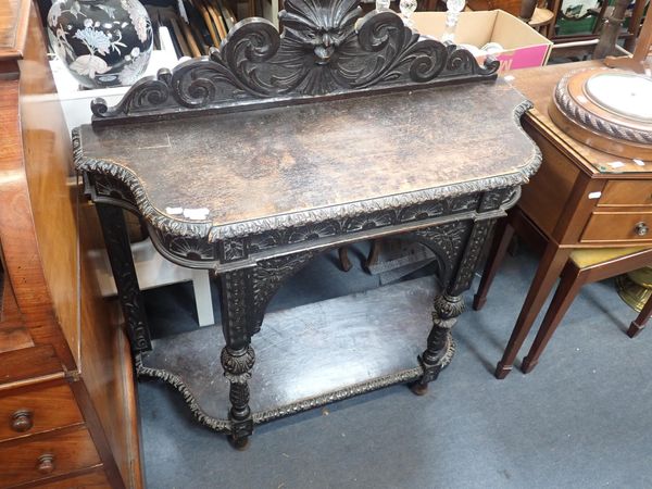 A VICTORIAN OAK JACOBEAN REVIVAL SIDE TABLE
