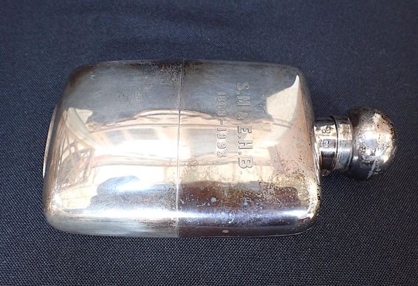 A SILVER HIP FLASK, W & G NEAL, LONDON 1893