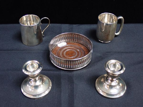 TWO SILVER CHRISTENING MUGS